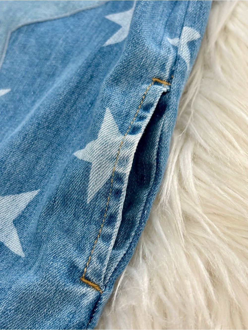 Stella McCartney Kids Star Blue Denim Shirt Dress Little Girls Size 8 Pockets - Picture 3 of 11